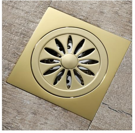 Retro Ablaufrinne Duschablauf,Duschrinne Mit Geschnitztem Deckel,Kupfer Bodenablauf Geeignet Für Badezimmer