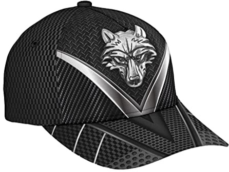 Unisex Distressed Basecap Wolf Metal Black Snapback Kappe Reine Farbe Baseball Cap Verstellbar Visier Hut Für Angeln Golf Kletter