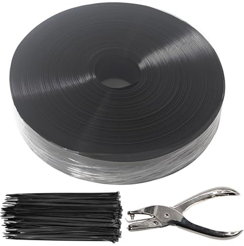 LEIGUNSING Chain Link Fence Privacy Tape, 246ft x 0.15ft Chain Link Fence Slats, Fence Covering Privacy, Black (200PCS Zip Ties + Puncher Included) ﻿