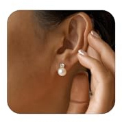 Halora Pearl Earrings, Gold Pearl Stud Earrings for Women Dainty Gold CZ Diamond Earrings Trendy Hypoallergenic Wedding Earring for Women Bridesmaid Gift 10mm