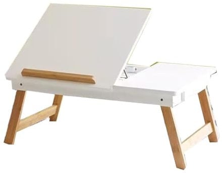 ZLSNOBLE Laptop Stand Folding Small Table,Breakfast Service Bed Tray,Laptop Tray,Adjustable And Folding Simple Computer Table With Drawer