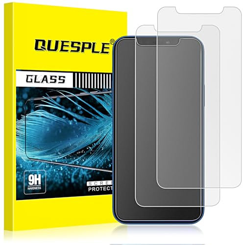 QUESPLE 2 Pack Matte Screen Protector for iPhone 12/12 Pro 6.1 inch, Anti-Fingerprint, Anti-Glare Matte Tempered Glass Film, [Bubble Free][Case Friendly]