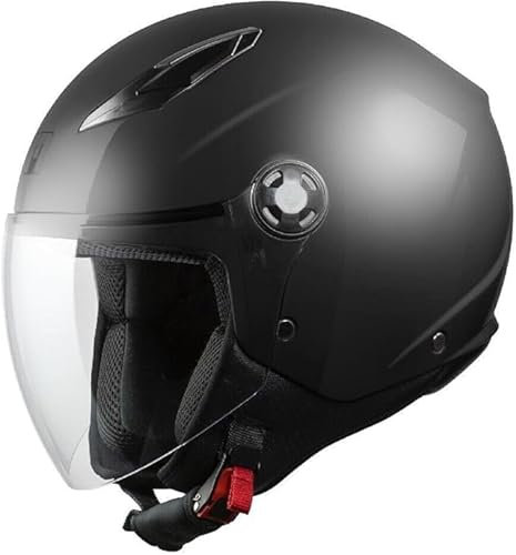 Casco Jet colore nero aperto per moto o scooter OMOLOGATO ECE 22-06 (XL)