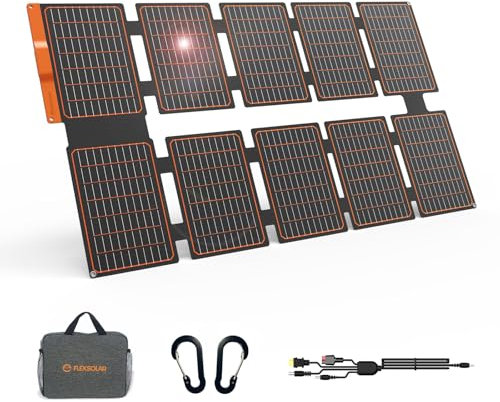 FlexSolar 100W Solarpanel Faltbar DC/QC 3.0 USB-A & PD3.0 USB-C Solarladegerät Monokristalline Solarzelle für Camping,Garten,RV,Smartphone