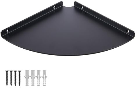 YUjieSTC Eckregal, 27,9 cm, robust, 3,0 mm, Aluminiumlegierung, wandmontiert, schwebendes Regal für Badezimmer, Küche, Wohnzimmer, Büro, Schlafzimmer und Wohnheim, Schwarz