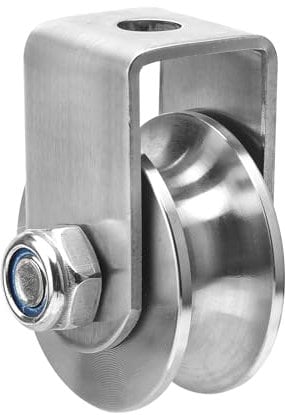 APOMOONS Umlenkrolle mit 2 Kugellager, U-Typ Riemenscheibe Flaschenzug Umlenkrollen für Seile Seilrolle Fitness Edelstahl, Rollenrad für Seile Stahlseil, Tragkraft 200kg