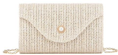 Syrads Sac à Main Pour Femmes En Paille Pour Femmes Tissé Plage Embrayage Pailles Sacs De SoiréE De Plage