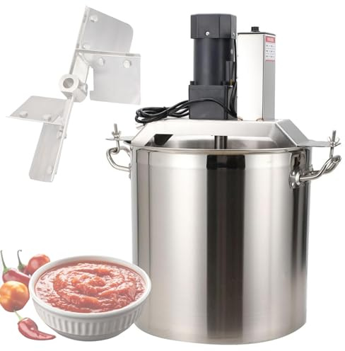 20L/25L/40L/60L/85L/145L/240L/360L Automatic Food Mixer with Barrel, Stainless Steel Food Mixer Hot Pot Seasoning Bottom Soup Sauce Stirrer Machine, Adjustable Stirring Speed,20L