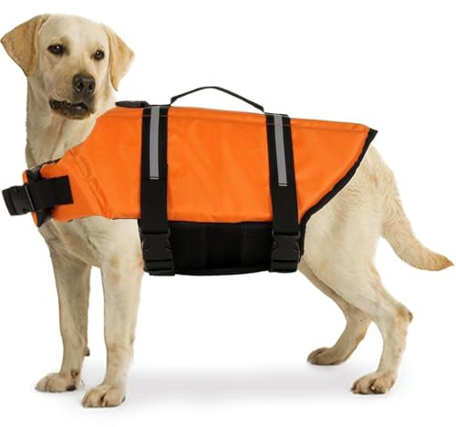 Hundelebensjacke - Reflektierende Hundefreiheit Weste | Hundeweste Mit Hoher Auftrieb | Hundelebenshallende Westen Zum Schwimmen | Einstellbarer Haustierlebensdauer | Hundwasserweste | Pet Swim Access