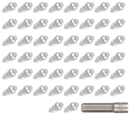 Pjeghbvop 50 Stück Reifenbolzen, Schnee-Spikes, rutschfeste Stollen, Reifen, Eisschrauben, rutschfeste Reifen, Schrauben, Reifen, Nieten, Fahrräder, Stiefel, Spikes