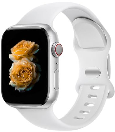 Correa deportiva de silicona Compatible with Apple Watch (38/40/41/42/44/45/46/49mm) - Correa deportiva e impermeable para iWatch Ultra3/2/1 SE3/2/1 Series11/10/9/8/7/6/5/4/3/2/1, Blanco