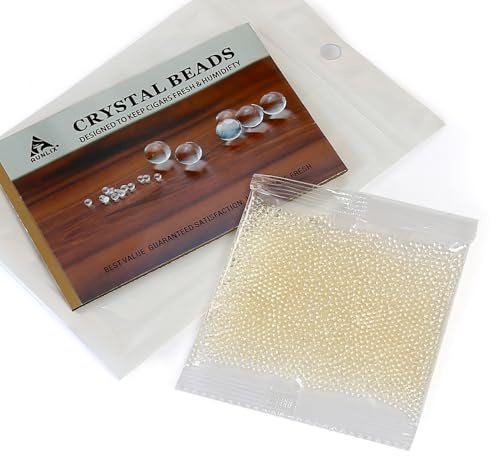 Kristallperlen fur Zigarren Befeuchter, Luftbefeuchter Kristallperlen, 2000 pcs Kristallperlen fur Zigarren Humidor Befeuchtungssystem Halten 70% RH, ZigarrenZubehör (50 g)