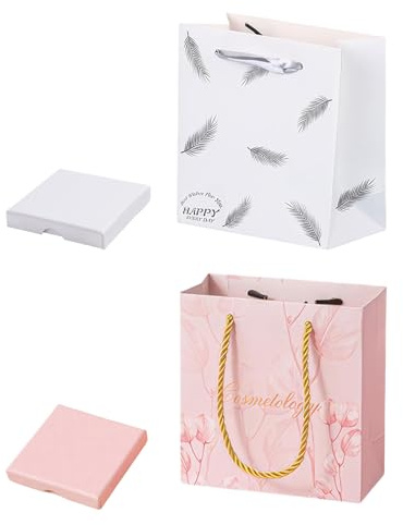 THXFUNAREA 4 PCS Caja de Regalo de Joyería, Cajas y Bolsa Cumpleaños, Collar Caja de Pendientes para Cumpleaños Día de San Boda Valentín Navidad