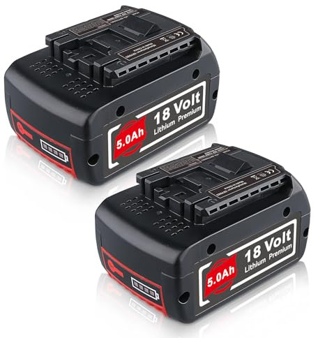 ZEERISA BAT609 BAT610 18V 5.0Ah Lithium-Ion Battery Replacement for Bosch 18V Battery Professsional GBA BAT609 BAT610G BAT612 BAT618G BAT619 BAT620 GBA18V40 GBA18V60 for Cordless Power Tools (2 Pack)