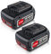 ZEERISA BAT609 BAT610 18V 5.0Ah Lithium-Ion Battery Replacement for Bosch 18V Battery Professsional GBA BAT609 BAT610G BAT612 BAT618G BAT619 BAT620 GBA18V40 GBA18V60 for Cordless Power Tools (2 Pack)
