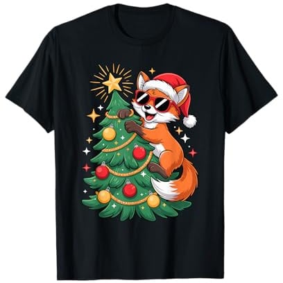 Sapin de Noël Renard Lunettes de Soleil Renards T-Shirt