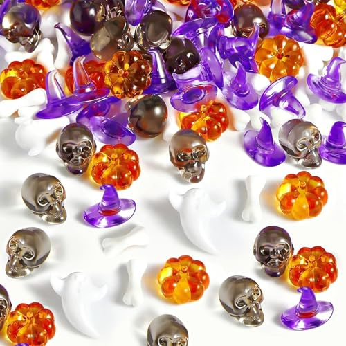 JNAWA 100pcs Mini Halloween Figurines Decoration Cute Table Scatter Halloween Ornaments Vase Filler for DIY Craft Party Decoration