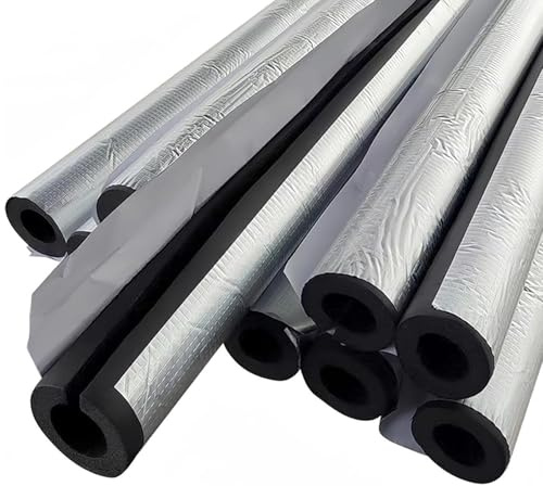 Manchon de Tuyau D'isolation Antigel, D'isolation de Tuyau en Cuivre de Climatisation, Tube en Mousse en Conduites D'eau Intérieures et Extérieures(TK 20mm/0.8,ID 22 mm/0.9)