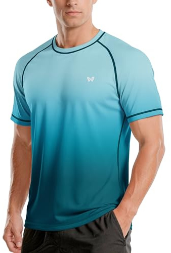 WISMBOX UV Shirt Herren Kurzarm, UPF 50+ Sonnenschutz für Schwimmen, Surfe | Schnelltrocknend, Atmungsaktiv Flatlock-Nähte, Rashguard, Strandurlaub, Wassersport, Laufen, Fitness, Arbeit im Freien