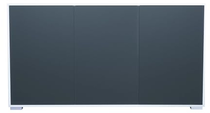 InnoFurn Sideboard Elena, Kommode mit Push-to-Open, Made in Germany, Moderner Schrank für Wohnzimmer Schlafzimmer Weiß matt/Anthrazit matt (152,5 x 83 x 37 cm)
