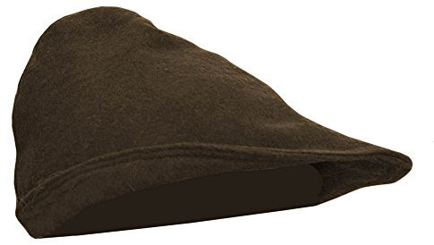 Battle Merchant Mittelalter Hut aus Wolle Robin Hood 100% Wolle Hut Haube Ritter LARP Kleidung Wikinger (Braun)
