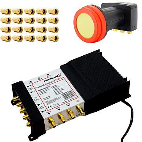 Premium X Multischalter Switch 5/6 Verteiler SAT bis 6 Teilnehmer Multiswitch Quattro LNB FullHD 4K 3D 20x F-Stecker