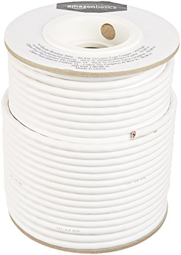 Amazon Basics - Lautsprecherkabel - 14 AWG (1,63 mm), 99,9 % sauerstofffreies Kupfer, 61 m, Rot, Schwarz