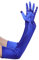 BABEYOND Damen Satin Classic Opera Fest Party Audrey Hepburn Handschuhe - 1920er Stil, Elastisch, Erwachsene Größe, Ellenbogen bis Handgelenk Länge 52/55cm (Lang Glatt 52cm / Blau)