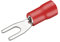 Heschen - Connettori a forcella per collegare fili isolati, per crimpaggio terminali SV1.25-3, dimensione bullone #4, per cavi di 0,5-1,5 mm² (22-16 AWG), colore rosso, 100 pezzi