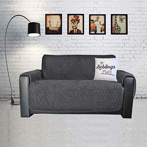 JEMIDI Sherpa Schonbezug Sofaschutz Schutzbezug Sofahusse Schoner Sofabezug Sofaschonbezug Sofa Überwurf Sofa Überdecke für 3 Sitzer (Anthrazit)