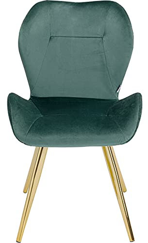 Kare Design Stuhl Viva, eleganter Stuhl, perfekt als Esszimmerstuhl oder Schminktischstuhl, stabil auf filigranen Beinen, samt- grüner, (H/B/T) 82x45x52