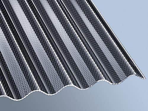 Highlux® Acrylglas-Profilplatte Wellplatte Lichtplatte, 3mm Stark, Sinus 76/18, graphit, Wabe 1045mm x 6000mm