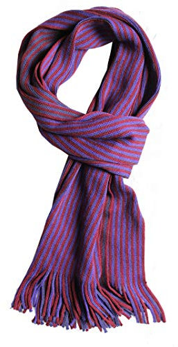 Rotfuchs Herrenschal gestrickt aus Wolle Baumwolle Sommerschal gestreift rot violett modisch R-515