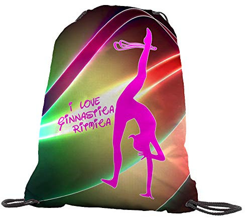 quickgadget Sacca Ginnastica GYMBACK Sport Ginnastica Ritmica 03 - Sacchetto Sportivo Fashion Borsa, Piscina, Dance Bag, Zaino Scuola per Ragazze Donne Bambini.