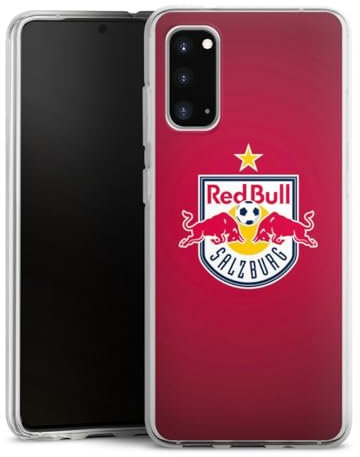 DeinDesign Silikon Hülle kompatibel mit Samsung Galaxy S20 Case transparent Handyhülle FC Red Bull Salzburg Logo Offizielles Lizenzprodukt