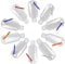 Refillable Plastic Bottles with Flip Top 50ml Travel Size Belt Clip Hook Carabiner Mini Liquid Gel Portable Dispenser Leakproof Container (Pack of 5)