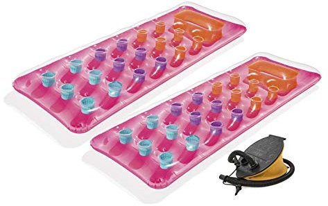 Bestway 43040 - Luftmatratze 188x71cmFashion (188 x 71 cm, 2x Pink + 1 Pumpe)