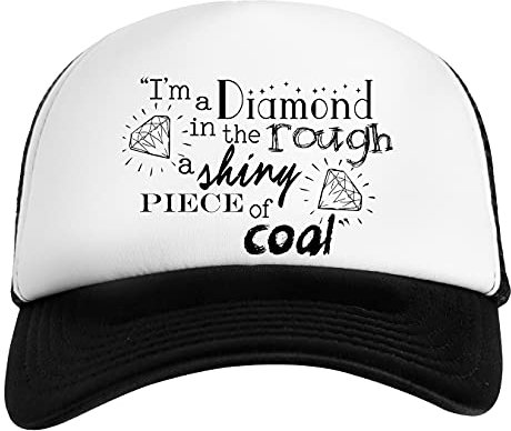 Im A Diamond In The Rough A Shiny Piece of Coal Weiß Schwarz Unisex Kinder Baseball Cap Kids White Black