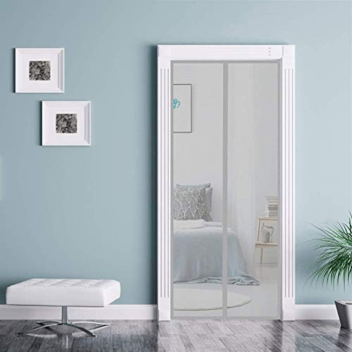 WEIZON Tenda Zanzariera Magnetica per Porta 120x260cm(47x102inch) Rete Tenda Magneti Animali Domestici, Colla Aria Fresca in & Keep Bugs out, (Grigio)