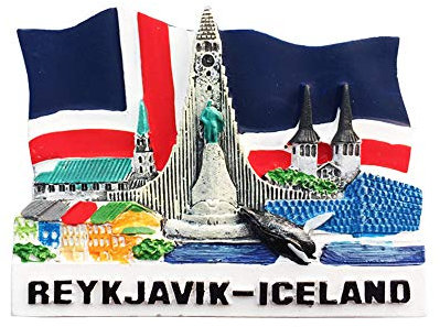 MUYU Magnet 3D Reykjavik Island Kühlschrankmagnet, Souvenir, Geschenk, magnetische Aufkleber-Kollektion