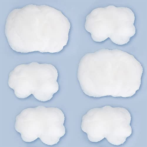 Jetec 6 Stücke Künstliche Wolke Requisiten Imitation 3D Wolke Hängende Dekorationen Wolken Form Raum DIY Dekorative Hängende Verzierung für Hochzeit Dekor mit Zwei Unterschiedlich Großen Wolken