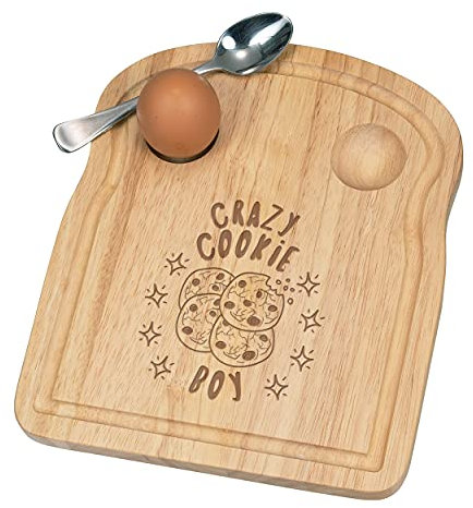 Fou Cookie Garçon Stars Petit Déjeuner Fofolle Coquetier Board en Bois