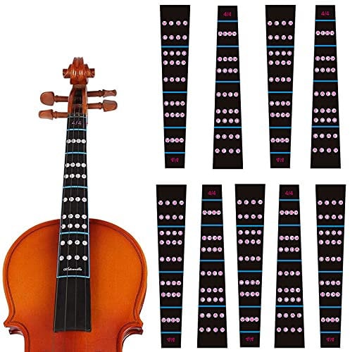 Yuemuop 10 Stück Violine Griffbrett Aufkleber, 4/4 Violine Aufkleber Noten Lernen, Bunt Violine Position Aufkleber für Anfänger Violine Praxis Anfänger Zubehör