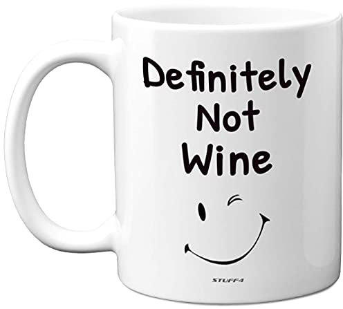 Stuff4 Definitely Not Wine Funny Mugs, 11oz Ceramic Dishwasher Safe Premium Mugs, Whiskey Gift, Office Gifts for Women, Rum for Men, Funny Work Mug