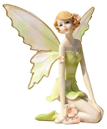 balikha Fairy Figurines, Miniature Resin Flower Angel Fairy Statue Figures for Garden Ornament Home Indoor Outdoor Decorations Wedding Birthday Gifts - Multicolor, 10x15x17cm