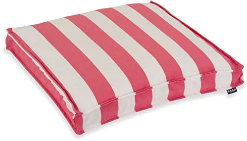 H.O.C.K. Classic Streifen Outdoor Sitzkissen Größen (50x50x5cm, Pink)