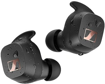 Sennheiser Consumer Audio Sport True Wireless Earbuds - Auriculares intrauditivos Bluetooth, música y llamadas con acústica adaptable, aislamiento de ruido, controles táctiles, batería IP54 de 27