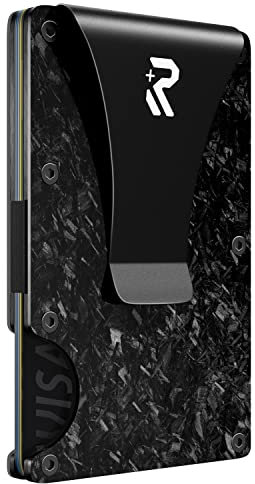 RealPlus Carbon Fiber Wallet, RFID Blocking Card Holder for Men, Minimalist Money Clip-Gifts for Men, Fathers, Boyfriends(Dark Wave)