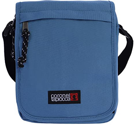 Coronel Tapiocca Herren Klappe Urban Umhängetasche Casual Flap Shoulder Bag Schultertaschen, 19x24x5 cm, Hellblau