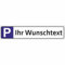 Indigos UG - Namensschild Parkplatz 52x11 cm - Aluverbundplatte weiß mit Wunschtext - personalisiert - Schilder selbst gestalten für Garage, Firma, Schule, Hotel, Praxis, Carport, Büro